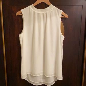 Alfani Sheer White Sleeveless Medium Blouse